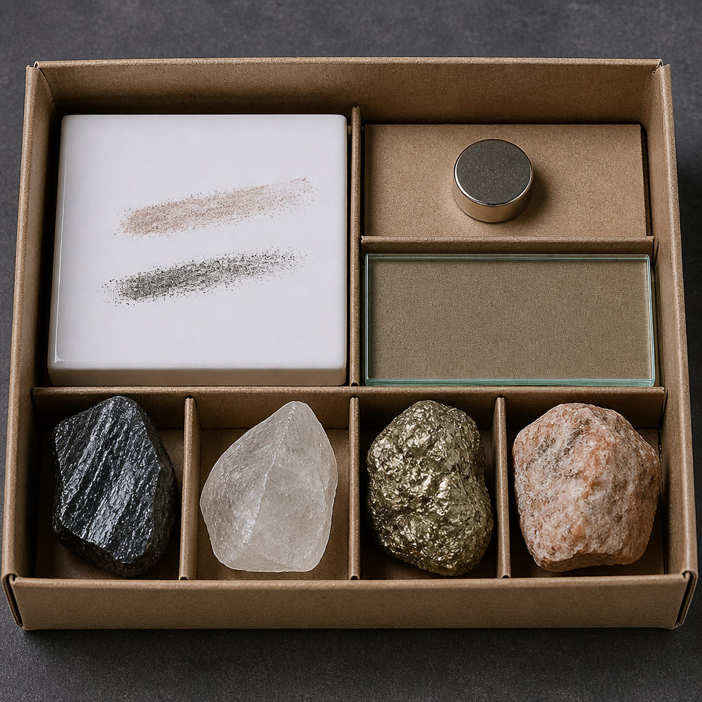 A Mohs hardness test kit